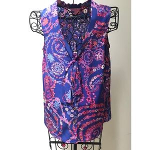 Lilly Pulitzer silk tank with tie top